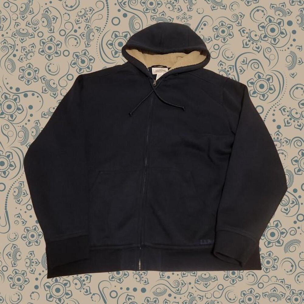 L.L. Bean Katahdin Iron Works Heavyweight Sherpa Lined Hoodie Black